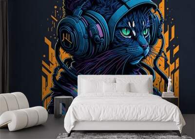 Funky Cat Wall mural