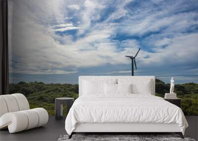 wind turbine on a hill Wall mural