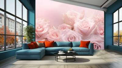 beautiful pink rose flower background Wall mural