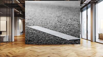 black asphalt road and white dividing lines Wall mural