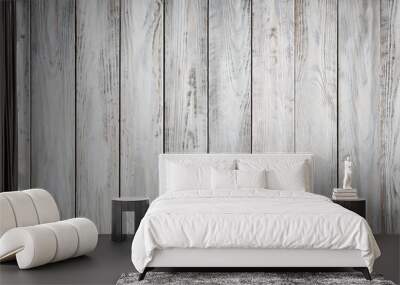 Blue wooden background with old painted boards Wall mural