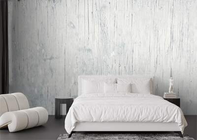 Gray wooden background with old painted boards Wall mural