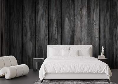 Gray wooden background with old painted boards Wall mural