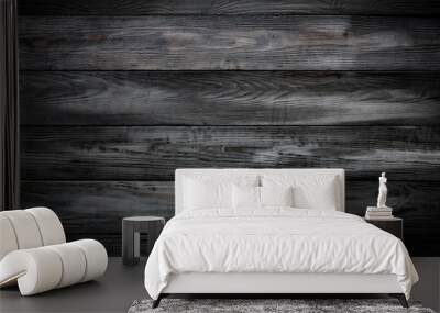 Gray wooden background with old painted boards Wall mural