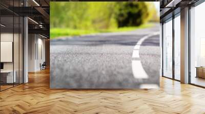 Road panorama on sunny spring day Wall mural