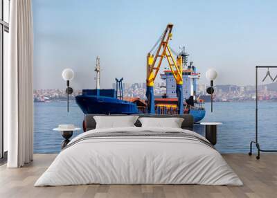 the cargo ship and the crane images Wall mural