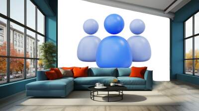 3D profile or account user icon. Add icon, and teamwork icon concept design set Wall mural