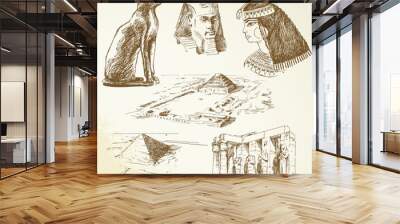 egypt - hand drawn set Wall mural