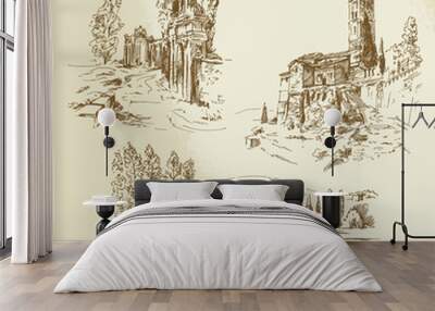 italian rural landscape Wall mural