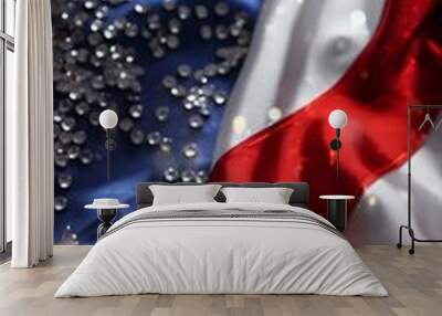 American Flag with Sparkly Background Wall mural