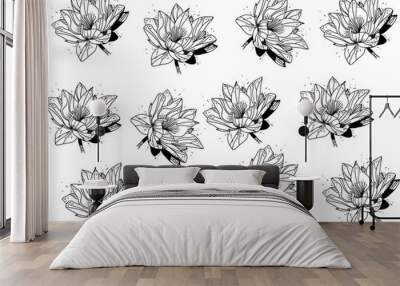 Flowers set. Collection of floral elements Wall mural