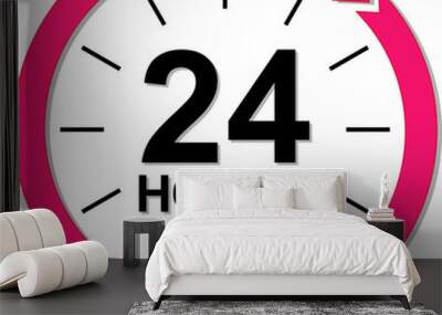 24 hours logo. Vector illustration Wall mural