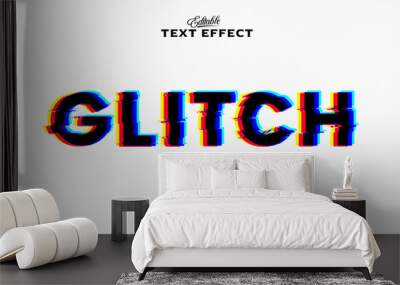 Futuristic and editable glitch text effect Wall mural