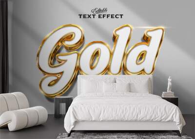 Gold style shiny editable text effect, Gold text Wall mural