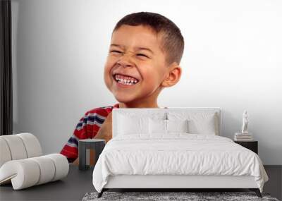 boy giving thumbs up and funny smile Wall mural