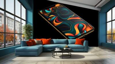 Abstract wallpaper design for smart phone or tablet. Modern progressive colorful background template Wall mural