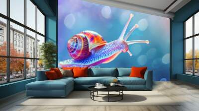 cute colorful snail Wall mural