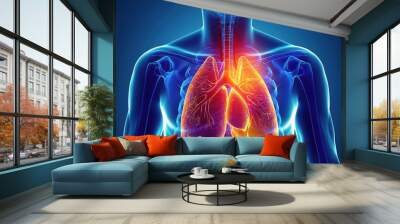 Medical Attention Scenario Depicts an Individual Experiencing Chest Pain, Seeking Urgent Care and Assessment from a Concerned Healthcare Professional. Wall mural