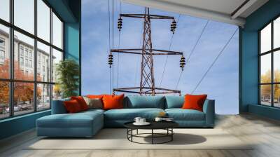 High-voltage electric power lines Wall mural