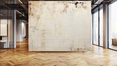 Distressed painted antique wall in white, grey, cream, ivory and gold texture. Beautiful distressed luxury vintage aged metal surface. Ancient, decayed, vintage texture background. Wall mural