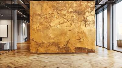 Distressed painted surface. Gold, brown, black antique and aged metal, wall. Vintage texture backdrop. Generative Ai. Wall mural