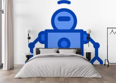 robot blue icon Wall mural