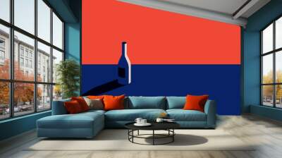 A bottle of wine in a minimal style Wall mural