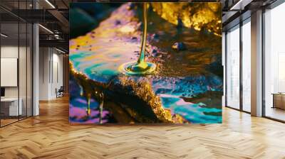 Trendy abstract chromatic aberration and holographic background Wall mural