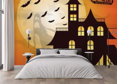 A halloween background illustration. Wall mural