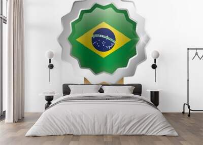 brazil flag icon Wall mural