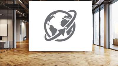 earth rotating icon Wall mural