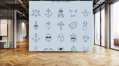 tattoo icon set Wall mural