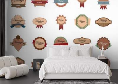 vintage label icon set Wall mural