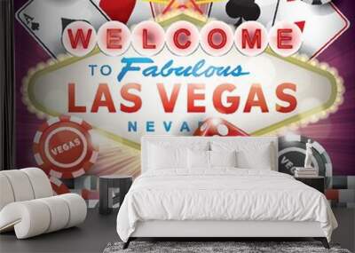 welcome to fabulous las vegas poster Wall mural