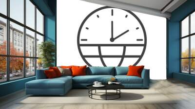 World clock icon Wall mural