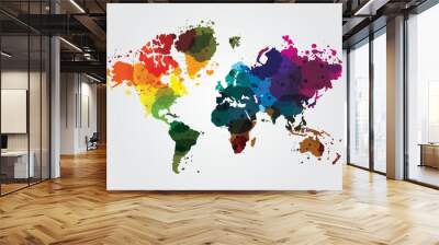 World map with colorful colors Wall mural