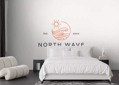 Wave Summer Holiday for Surfing Badge Logo. Wall mural