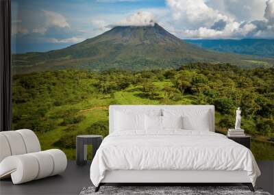 Arenal volcano aerial view, Costa Rica Wall mural