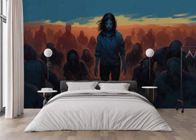 Hordes of zombies are migrating to attack other cities Wall mural