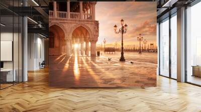 San Marco in Venice, Italy at a dramatic sunrise Wall mural