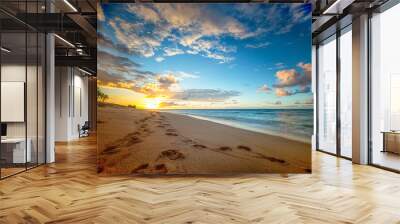 Sunrise on the island of Jomalig in the Philippines. Wall mural