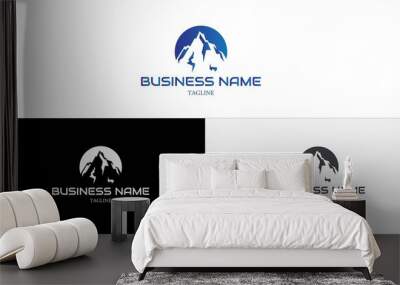 sport logo and mountain vector Wall mural