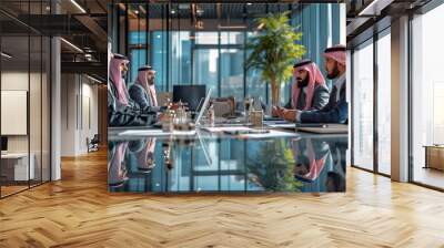 arab businessmen meeting in an office Wall mural