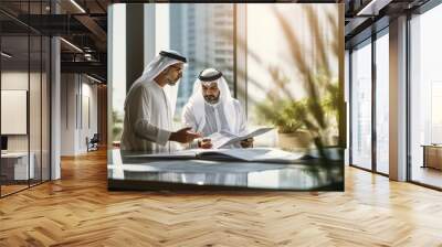 arabic businessman talking in an office Wall mural