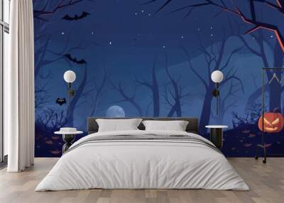 halloween illustration background or banner Wall mural