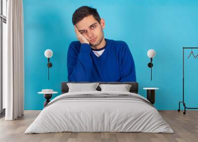 isolated young man with expressions Wall mural