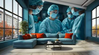 medical team operating in an operating room Wall mural