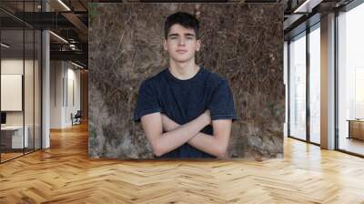 portrait of teenage boy looking at camera Wall mural