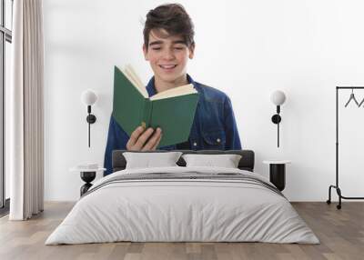 student or teenager with books smiling isolated blank Wall mural