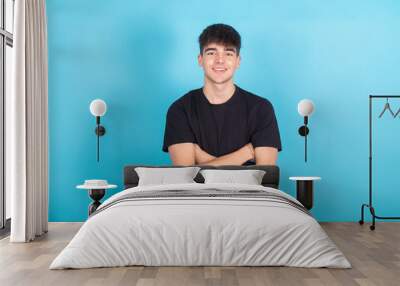 teen boy portrait isolated on background Wall mural